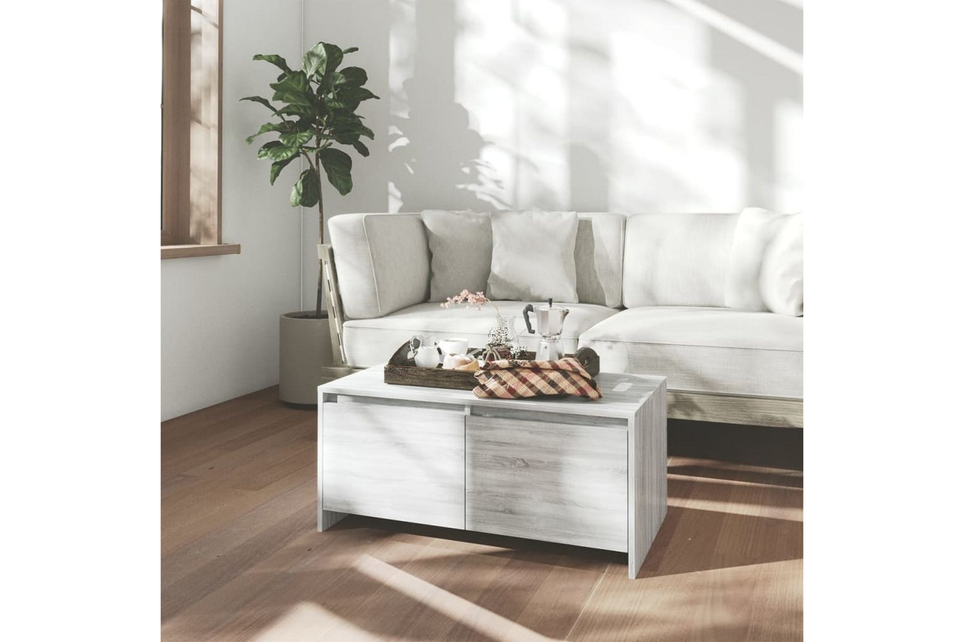 sofabord 90x50x41,5 cm spånplade grå sonoma-eg - Grå - Møbler - Borde - Sofabord