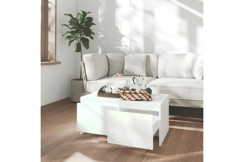 sofabord 90x50x41,5 cm spånplade hvid - Hvid - Sofabord