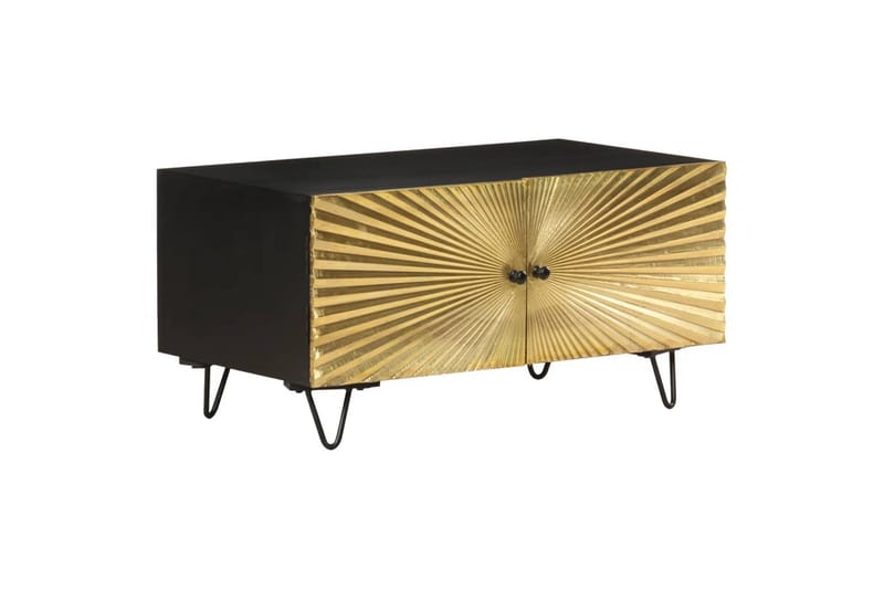 sofabord 90x50x45 cm massivt mangotræ - Sort - Møbler - Borde - Sofabord