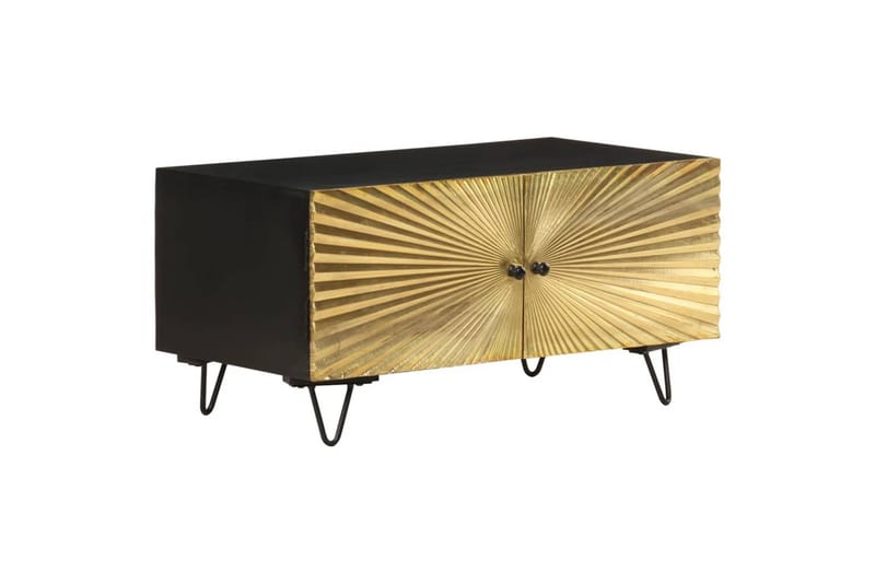 sofabord 90x50x45 cm massivt mangotræ - Sort - Møbler - Borde - Sofabord