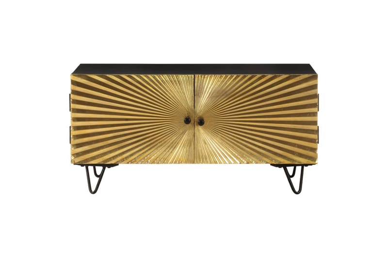 sofabord 90x50x45 cm massivt mangotræ - Sort - Møbler - Borde - Sofabord