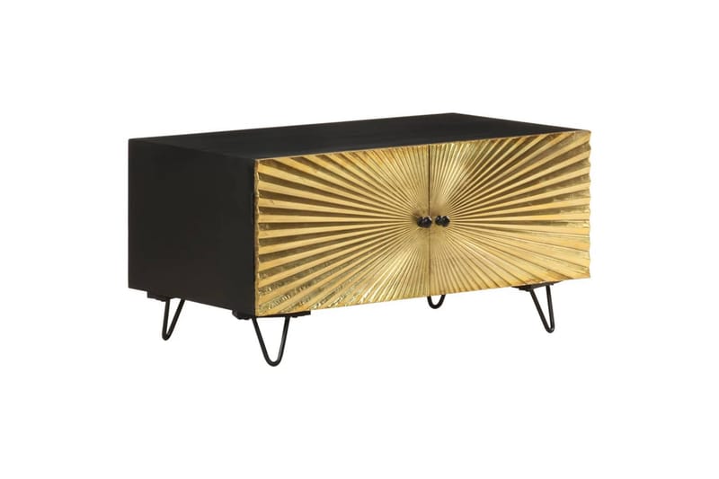 sofabord 90x50x45 cm massivt mangotræ - Sort - Møbler - Borde - Sofabord