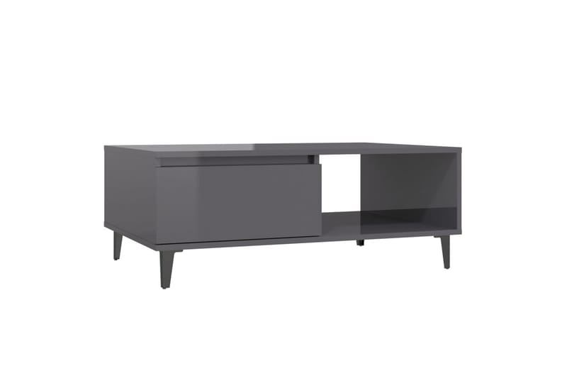 sofabord 90x60x35 cm spånplade grå højglans - Grå - Sofabord