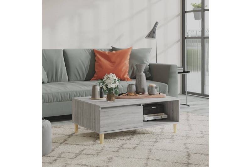 sofabord 90x60x35 cm spånplade grå sonoma-eg - Grå - Sofabord