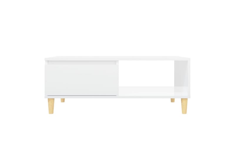sofabord 90x60x35 cm spånplade hvid højglans - Hvid - Sofabord