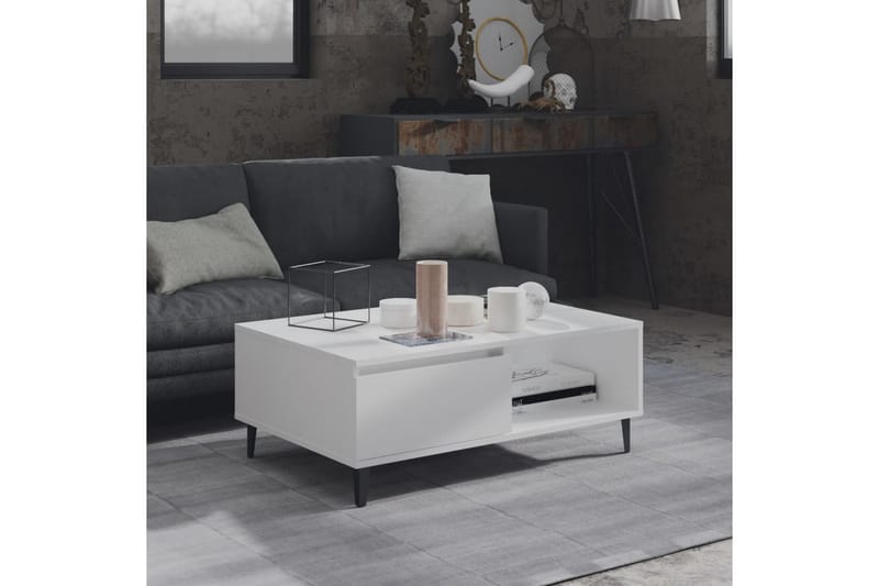 sofabord 90x60x35 cm spånplade hvid - Hvid - Møbler - Borde - Sofabord