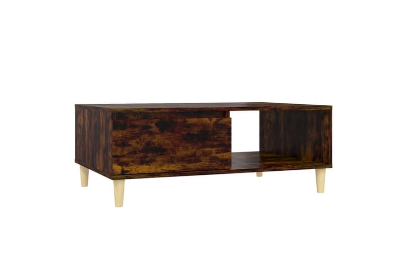 sofabord 90x60x35 cm spånplade røget egetræsfarve - Brun - Sofabord
