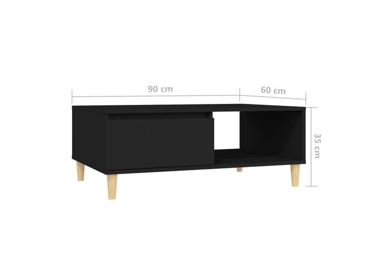 sofabord 90x60x35 cm spånplade sort - Sort - Møbler - Borde - Sofabord