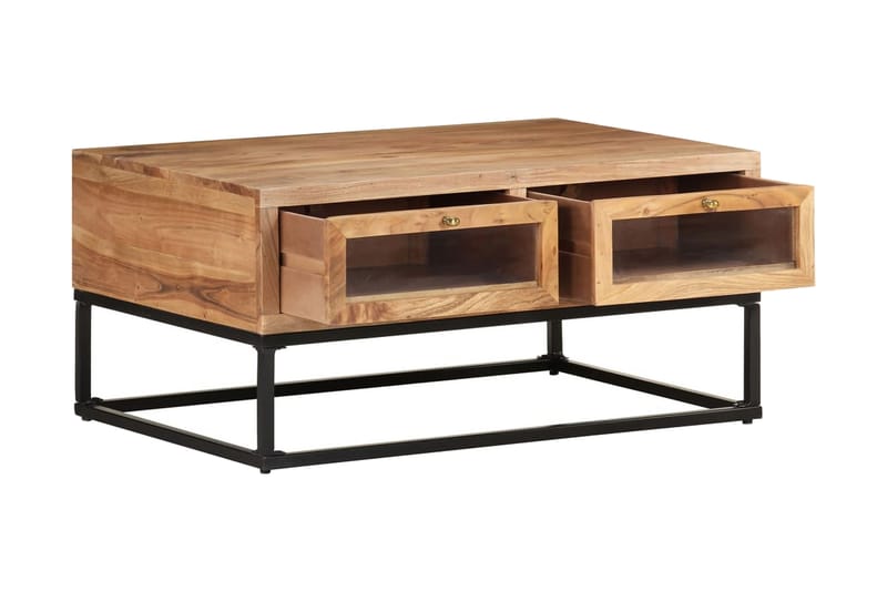 sofabord 90x60x40 cm massivt akacietræ - Brun - Møbler - Borde - Sofabord