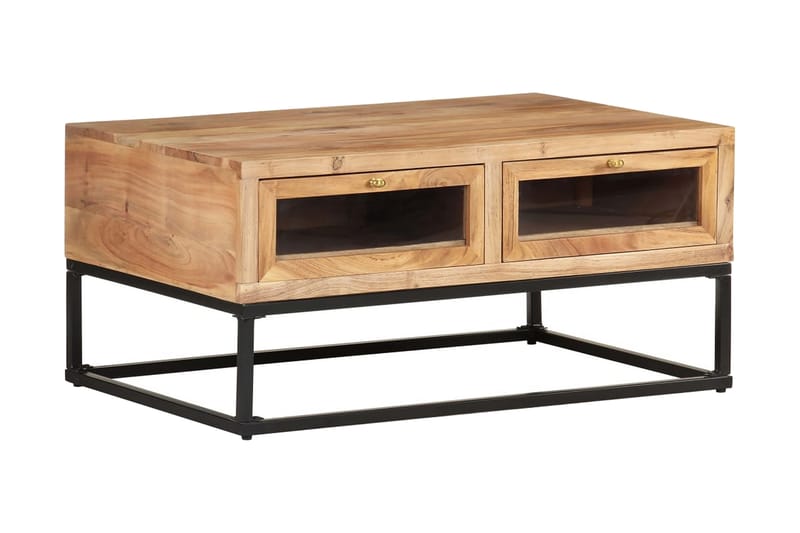 sofabord 90x60x40 cm massivt akacietræ - Brun - Møbler - Borde - Sofabord