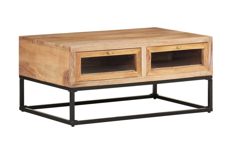 sofabord 90x60x40 cm massivt akacietræ - Brun - Møbler - Borde - Sofabord