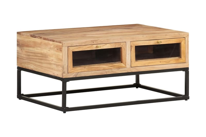 sofabord 90x60x40 cm massivt akacietræ - Brun - Møbler - Borde - Sofabord