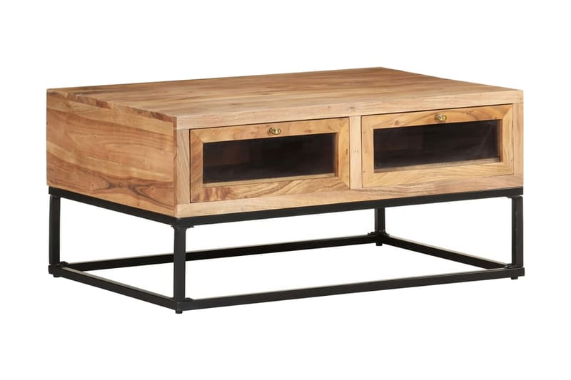 sofabord 90x60x40 cm massivt akacietræ - Brun - Møbler - Borde - Sofabord