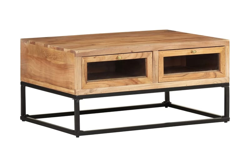 sofabord 90x60x40 cm massivt akacietræ - Brun - Møbler - Borde - Sofabord