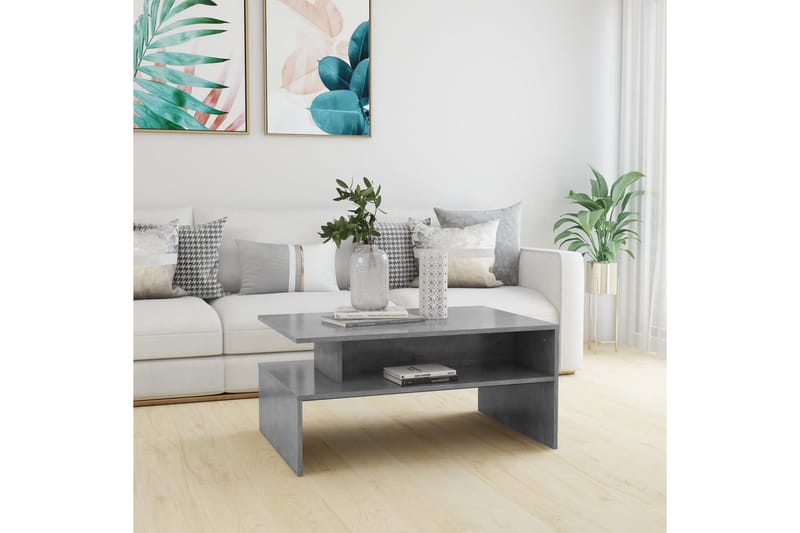 sofabord 90x60x42,5 cm spånplade betongrå - Grå - Sofabord