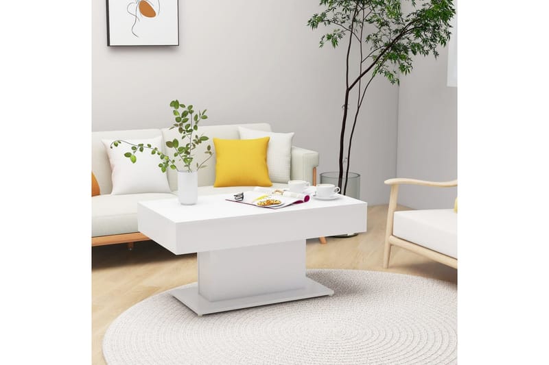 sofabord 96x50x45 cm spånplade hvid - Hvid - Sofabord