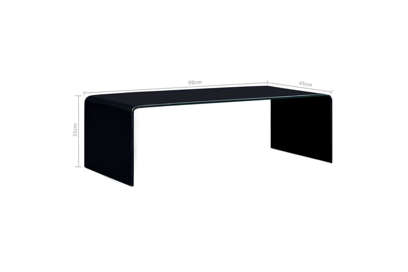 sofabord 98 x 45 x 31 cm hærdet glas sort - Møbler - Borde - Sofabord