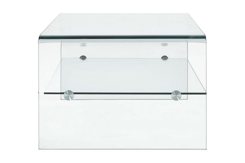 sofabord 98 x 45 x 31 cm hærdet glas transparent - Sofabord