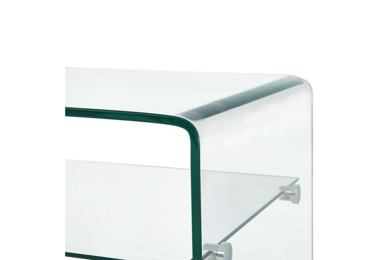 sofabord 98 x 45 x 31 cm hærdet glas transparent - Sofabord