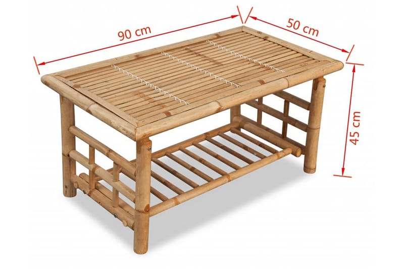 Sofabord Bambus 90X50X45 Cm - Brun - Møbler - Borde - Sofabord
