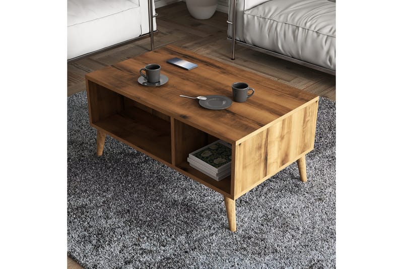 Sofabord Elrasmo Sofabord 90x54x90 cm Brun - Møbler - Borde - Sofabord