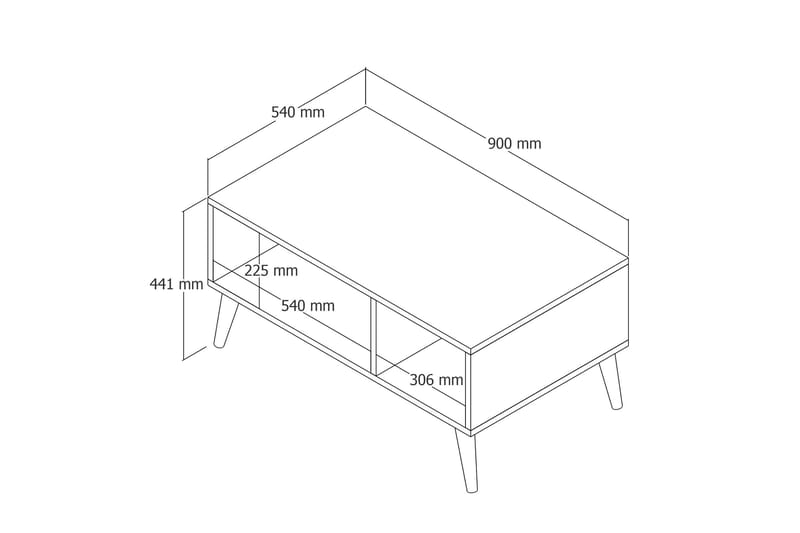Sofabord Elrasmo Sofabord 90x54x90 cm Brun - Møbler - Borde - Sofabord