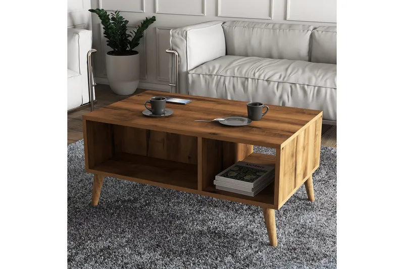 Sofabord Elrasmo Sofabord 90x54x90 cm Brun - Møbler - Borde - Sofabord