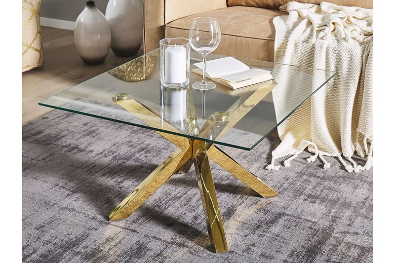 Sofabord Gennemsiktig/guld STARLIGHT - Transparent - Møbler - Borde - Sofabord