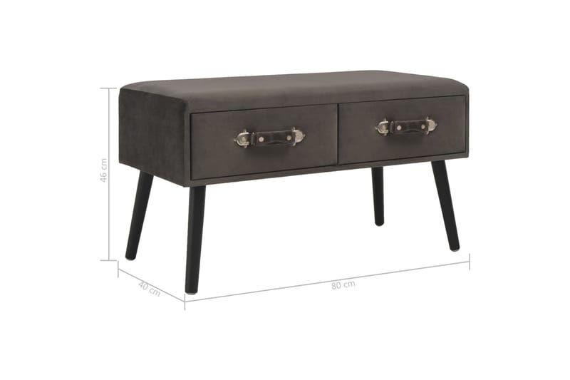 Sofabord Grå 80 X 40 X 46 Cm Fløjl - Grå - Møbler - Borde - Sofabord