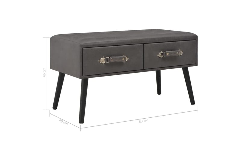 Sofabord Grå 80 X 40 X 46 Cm Kunstlæder - Grå - Møbler - Borde - Sofabord