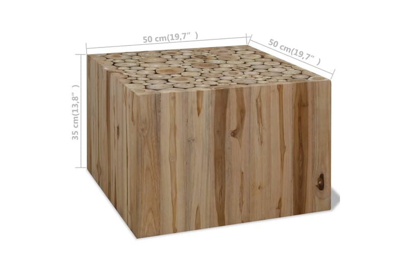 Sofabord I Ægte Teaktræ 50 X 50 X 35 Cm - Brun - Møbler - Borde - Sofabord