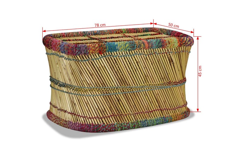 Sofabord I Bambus Med Chindi-Detaljer Flerfarvet - Flerfarvet - Sofabord