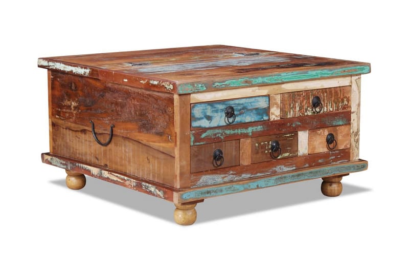 Sofabord I Genanvendt Træ 70 X 70 X 38 Cm - Brun - Møbler - Borde - Sofabord