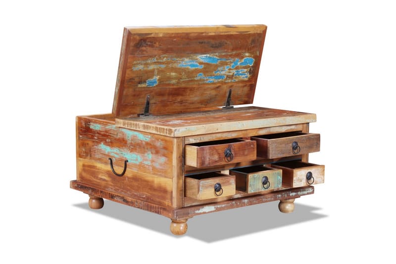 Sofabord I Genanvendt Træ 70 X 70 X 38 Cm - Brun - Møbler - Borde - Sofabord
