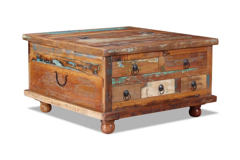 Sofabord I Genanvendt Træ 70 X 70 X 38 Cm - Brun - Møbler - Borde - Sofabord