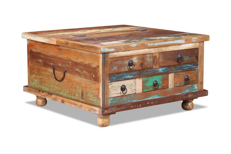 Sofabord I Genanvendt Træ 70 X 70 X 38 Cm - Brun - Møbler - Borde - Sofabord