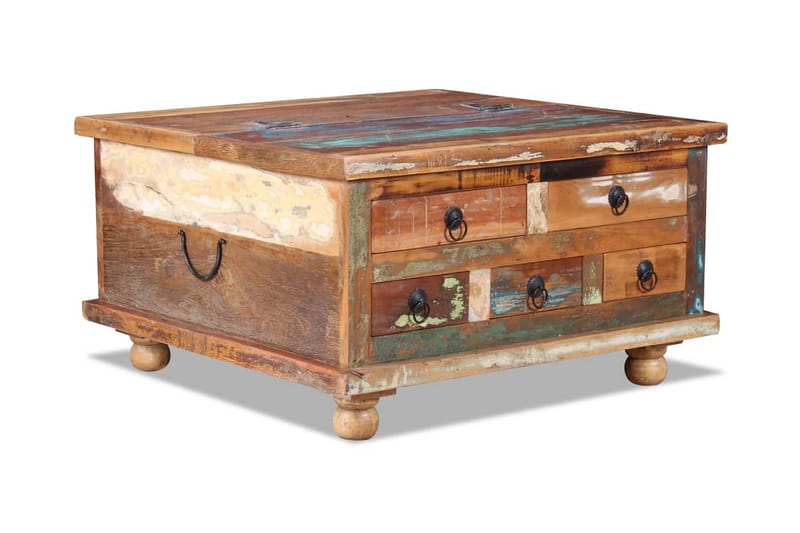Sofabord I Genanvendt Træ 70 X 70 X 38 Cm - Brun - Møbler - Borde - Sofabord