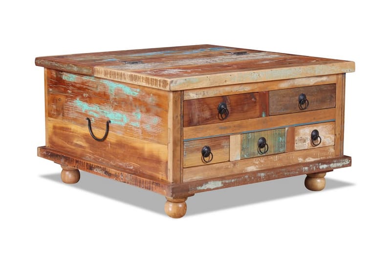 Sofabord I Genanvendt Træ 70 X 70 X 38 Cm - Brun - Møbler - Borde - Sofabord