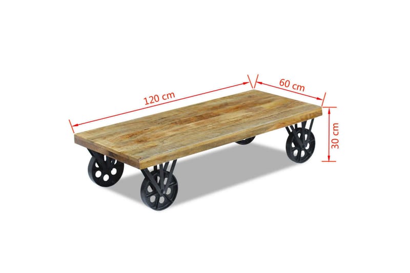 Sofabord I Mangotræ 120X60X30 Cm - Brun - Møbler - Borde - Sofabord