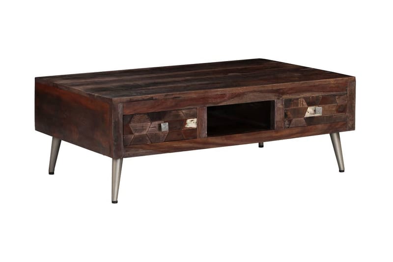 Sofabord I Massivt, Genanvendt Træ 100 X 60 X 35 Cm - Brun - Møbler - Borde - Sofabord
