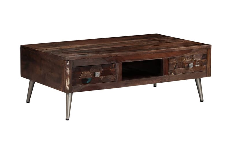 Sofabord I Massivt, Genanvendt Træ 100 X 60 X 35 Cm - Brun - Møbler - Borde - Sofabord