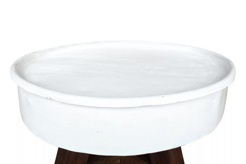 Sofabord I Massivt Genanvendt Træ 60 X 45 Cm Hvid - Hvid - Sofabord