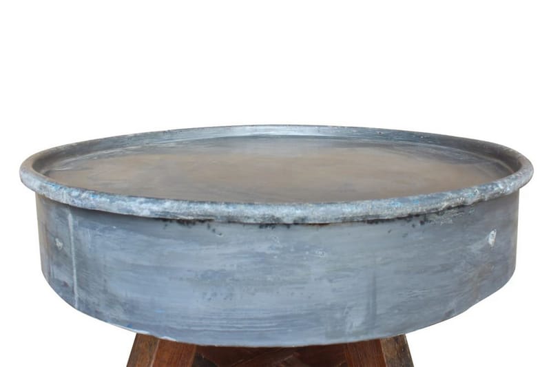 Sofabord I Massivt Genanvendt Træ 60 X 45 Cm Sølvfarvet - Grå - Sofabord