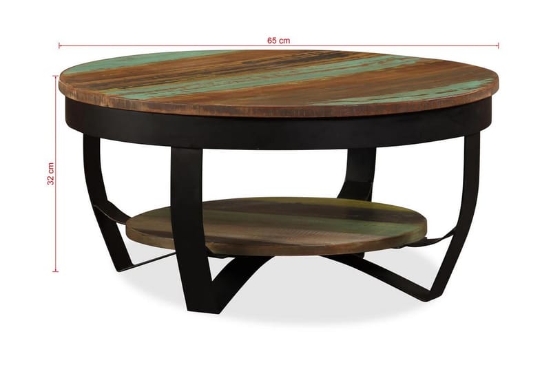Sofabord I Massivt Genanvendt Træ 65 X 32 Cm - Flerfarvet - Sofabord