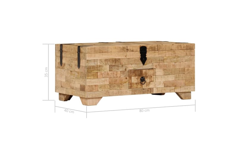 Sofabord I Massivt Mangotræ 80 X 40 X 35 Cm - Brun - Møbler - Borde - Sofabord