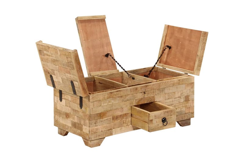Sofabord I Massivt Mangotræ 80 X 40 X 35 Cm - Brun - Møbler - Borde - Sofabord