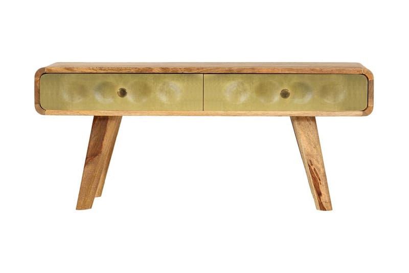 Sofabord I Massivt Mangotræ 90 X 50 X 40 Cm - Guld - Møbler - Borde - Sofabord