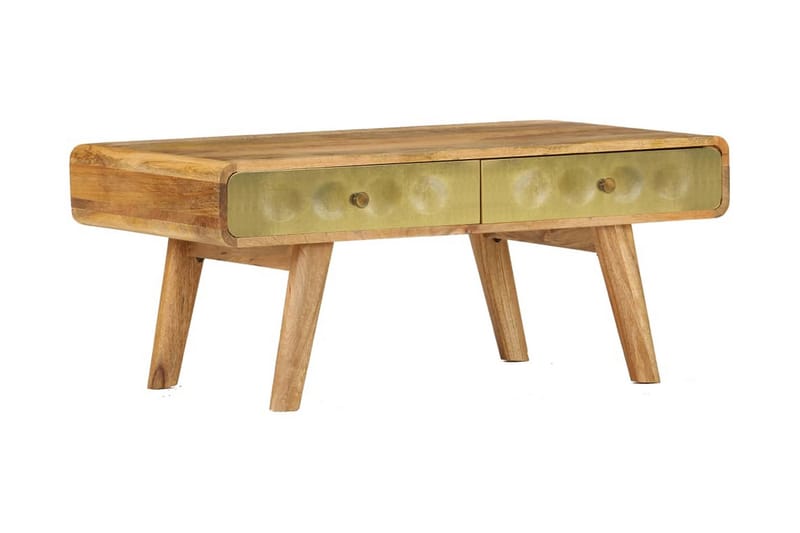 Sofabord I Massivt Mangotræ 90 X 50 X 40 Cm - Guld - Møbler - Borde - Sofabord