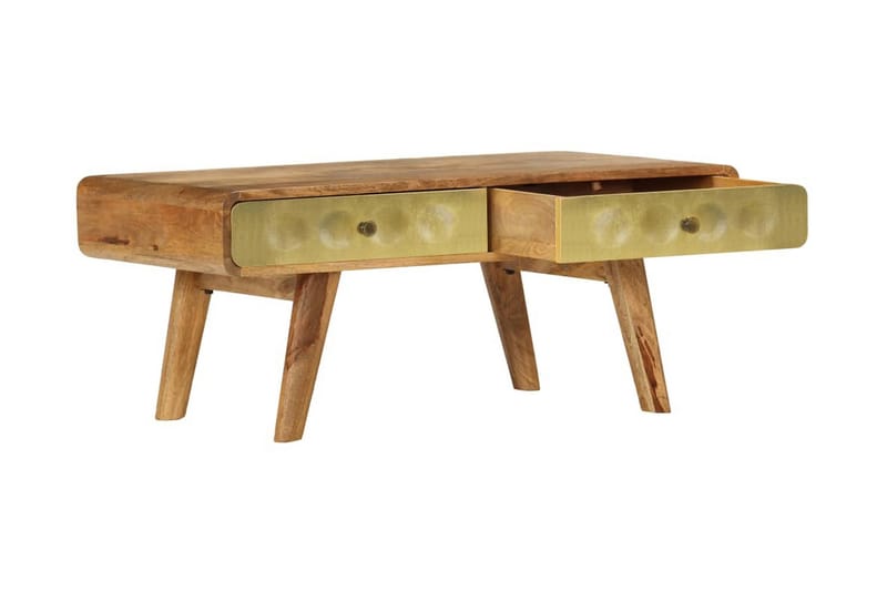 Sofabord I Massivt Mangotræ 90 X 50 X 40 Cm - Guld - Møbler - Borde - Sofabord
