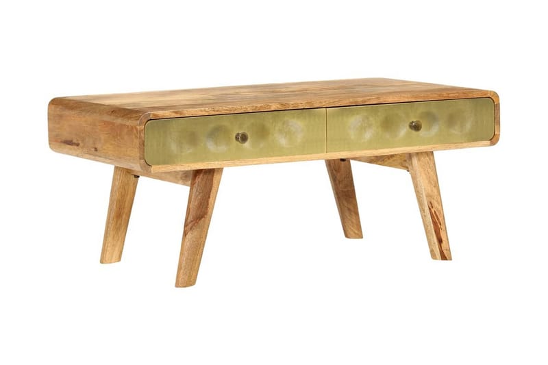 Sofabord I Massivt Mangotræ 90 X 50 X 40 Cm - Guld - Møbler - Borde - Sofabord